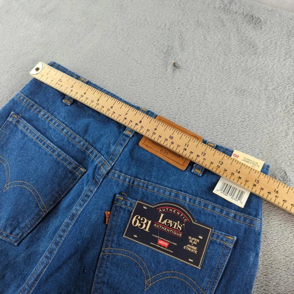 Vintage 80s Levi's Jeans Mens 33x32 Blue Dark Wash Slim Straight Made Canada - Picture 8 of 12